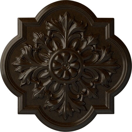 Ekena Millwork Bonetti Ceiling Medallion (Fits Canopies up to 5 1/8"), Hand-Painted Bronze, 20"OD x 1 3/4"P CM20BOBZS